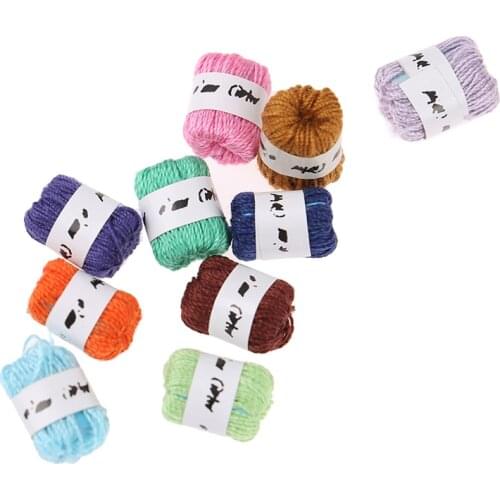 10pcs/set 1:12 Dollhouse Miniature Yarn Balls Doll House Decoration Pretend Toy Accessories High Quality