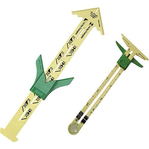 Set of 5-in-1 Sliding Gauge with No-Hassle Triangles Gauge Sewing Measuring Tools Plastic T Gauge Hem Gauge for Sewing Quilting