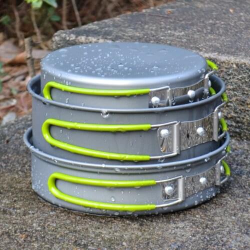 Camping Cookware Kit Picnic Hiking Nonstick Aluminium Cooking Pot Spoon Set Cook Equipment