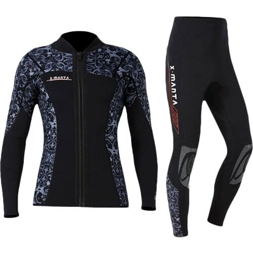 Neoprene 3MM Men Wetsuit Jackets Pants Underwater Fishing Scuba Diving Suit Surfing Snorkeling Spearfishing Kitesurf Equipment