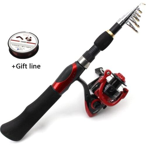 NEW 1.65M Rod Reel Combos Carbon Super light spinning telescopic trout rod sea boat fishing rod beginner fishing set pesca