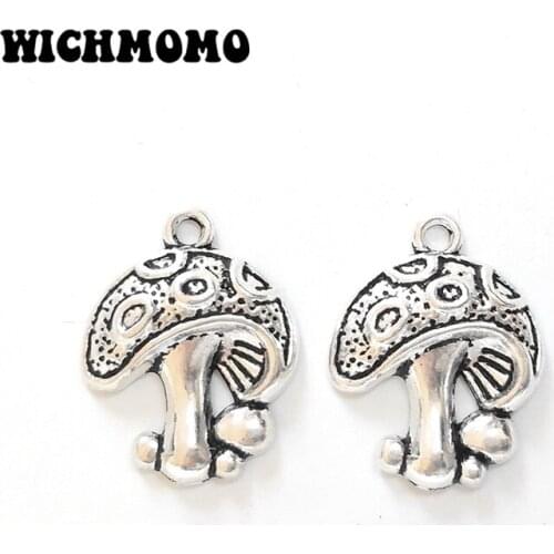 New 10pieces 25*20mm Retro Zinc Alloy Mushroom Shape Charms Pendant for DIY Jewelry Accessories Gifts Free Shipping