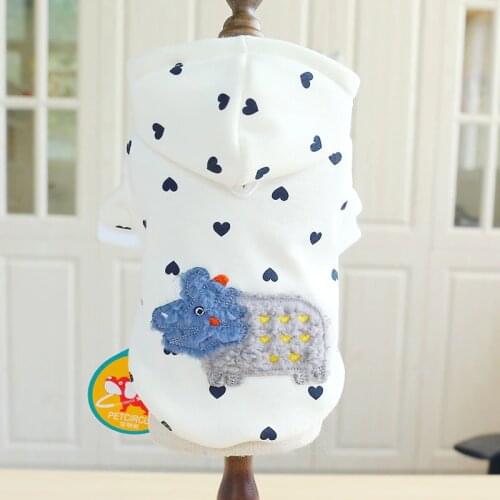 PETCIRCLE Pet Clothes Dog Clothes Teddy Bichon Embroidery Embroidered Triangle Dragon Hoodie Small Dog Two-leg Sweater