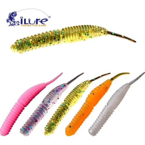 ILure 60 Pcs/lot 60mm 1.2g Fishy Smell Soft Fishing Lure Seabass Artificial Bait Silicone Worm Shad Eel Needfish Fishing Tackle