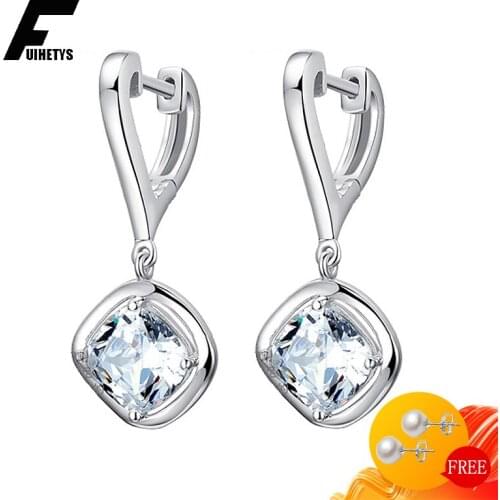 Bali Jelry Luxury Charm Earrings for Women 925 Silver Jewelry Zircon Gemstone Drop Earring Wedding Engagement Party Accessories