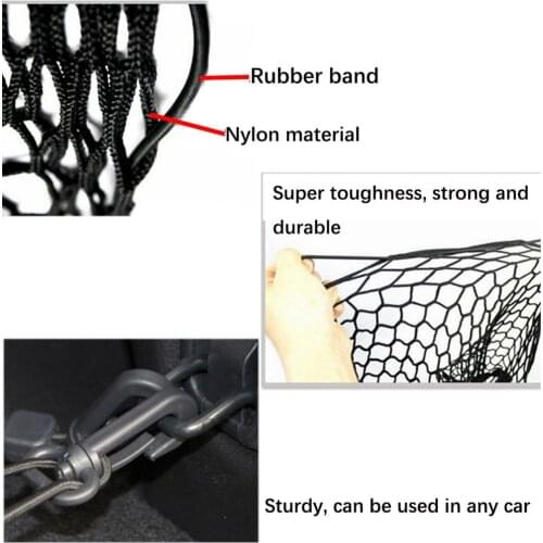 Car Trunk Nets 100 x 50 cm Elastic Strong Nylon Cargo Luggage Storage Organizer Net Mesh With Hooks For Car Van Pickup SUV MPV