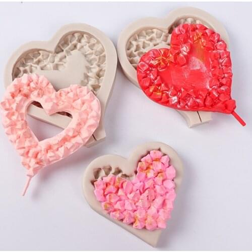 New love diamond shape Fangdan silicone mold DIY chocolate lollipop mold kitchen accessories tools