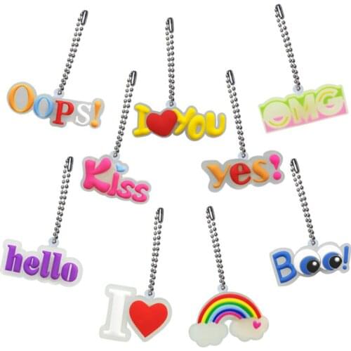 1pcs PVC Luminous Cartoon Figure Key Chain Fluorescence Ball chain Key Holder Kid Christmas Gift Fashion Charms Trinkets