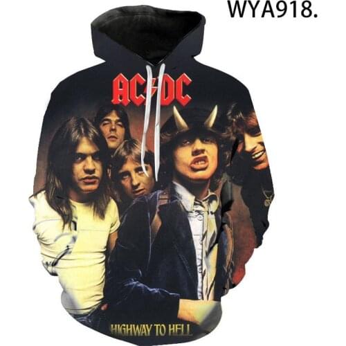 3D Printed Cool AC DC Hoodies Men Women Children Sweatshirts Streetwear Pullover Long Sleeve Boy Girl Kids Casual Jacket