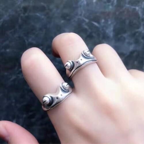 Vintage Frog Adjustable Finger Ring For Women Men Hiphop Gothic Punk Creative Animal Figure Ring Valentines Day Jewelry