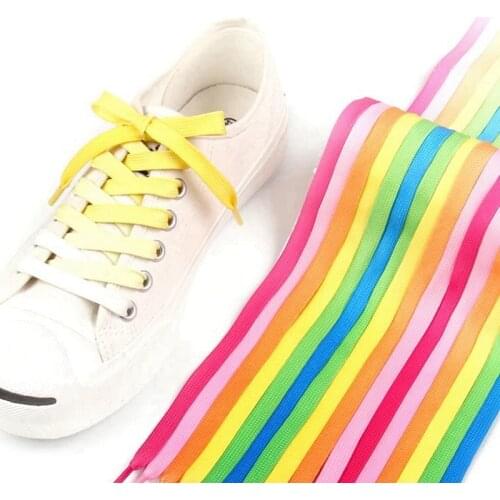 Girls shoelaces Colorful Flat Shoelaces Candy Shoelace Rainbow Shoe Laces Fit Kids Adult Canvas Sneakers Laces Shoe Accessoires
