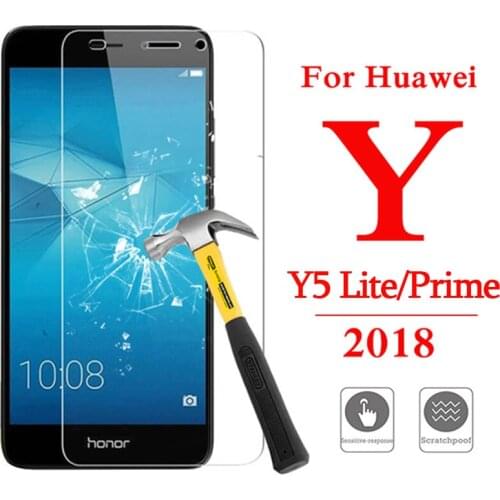 Protective glass on the for Huawei Y5 Lite Prime 2018 Y 5 5y light Tempered glas screen protect huawey huvai cover protect film