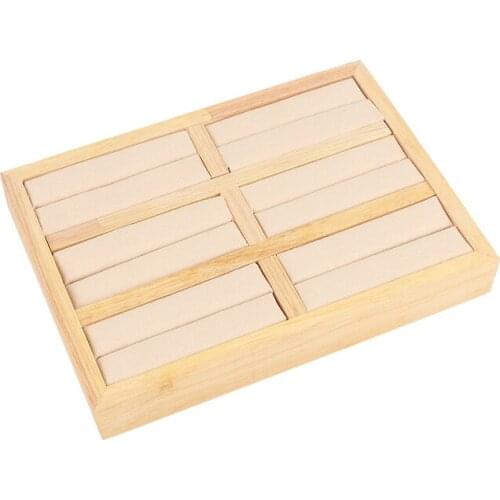 Log Ring Bracelet Plate Wooden Ring Stand Flannel Jewelry Plate Jewelry Storage Display Props Jewelry Plate