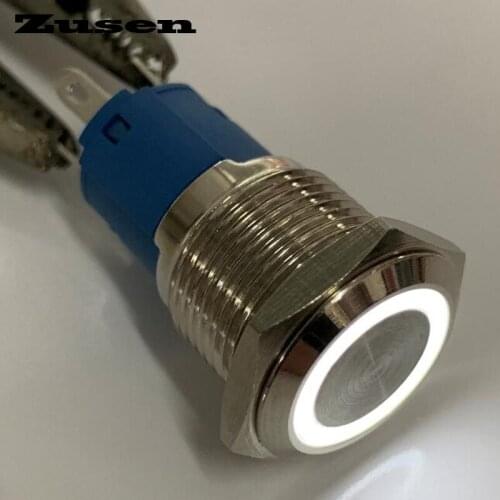 Zusen 16mm Ring illuminated momentary push button(ZS16F-11E/R/12V/N)
