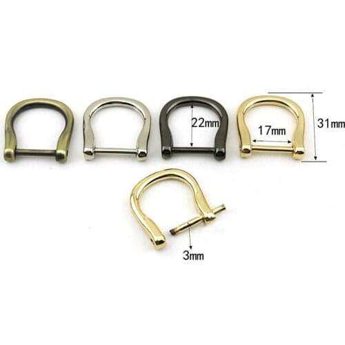 1/2pcs Metal Detachable Removable Open Screw D Ring Buckle Shackle Clasp Leather Craft Bag Strap Belt Handle Shoulder Webbing