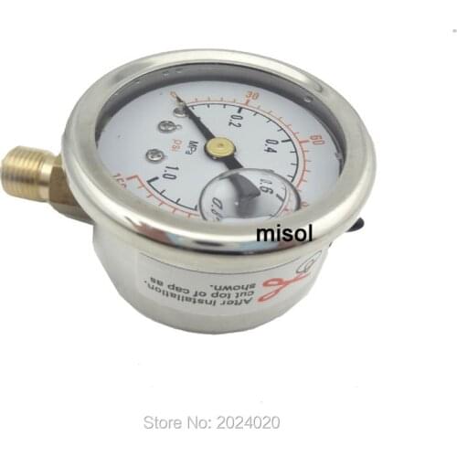 1 pcs BSP 1/8" Radial connection Pressure gauge 140 PSI 10 Bar brass bar