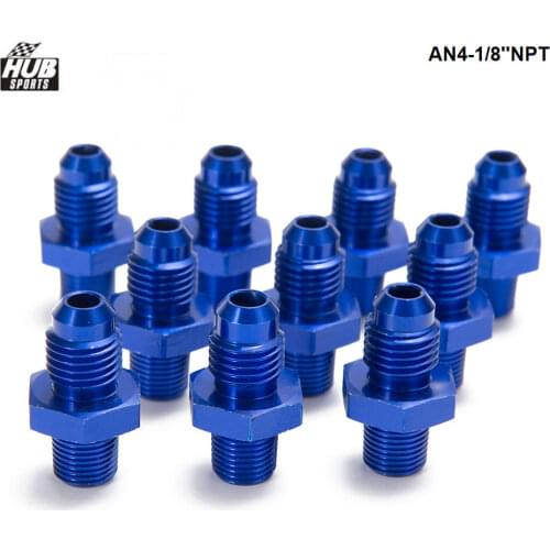 10PCS/LOT AN 4 AN4 to NPT 1/8"Adaptor Aluminum Car Fittings For Braided Lines (Hoses)-Fuel/Oil/Gas/Water AN4-1/8''NPT