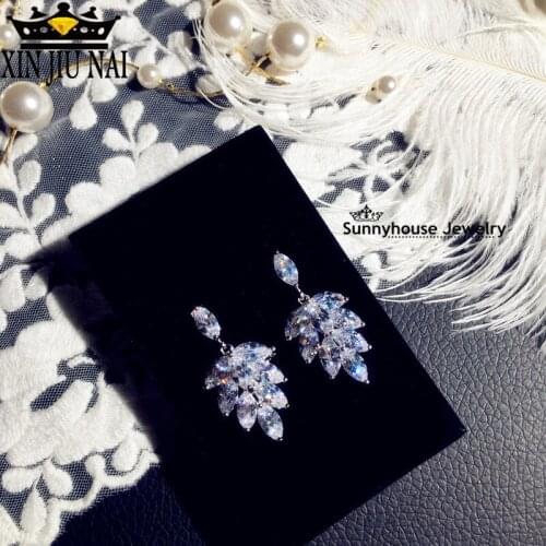 2019 fashion creative drop-shaped earrings 3A zircon crystal noble elegant Valentines Day gift