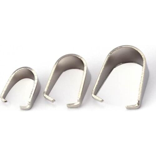 60pcs Stainless Steel Pendant Clip Connector Pinch Bail Clasp DIY Jewelry making Silver Tone Findings Accessories Supplier