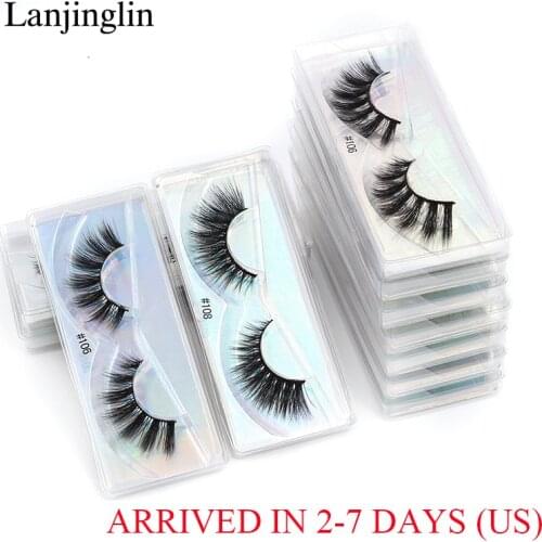 4/50/100/200 Pairs Mink Lashes Wholesale Fluffy Soft Wispy Volume Natural long Cross False Eyelashes Eye Lashes Reusable Lashes