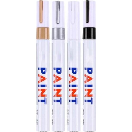 4 Pcs Waterproof Permanent DIY Metallic Paint Marker for Car Tyre Tire Tread Rubber Metal Crystal Epoxy Resin Art Supplies