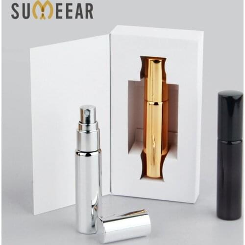 50 pcs/lot 10ml Empty Perfume Bottle Package box White or Black Box spray bottle gift perfume atomizer