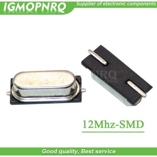 50pcs SMD HC-49S 12MHz 12.000 mhz 20ppm 20pF quartz resonator crystal
