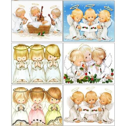 5d Diy Diamond Painting Religion Diamond Embroidery Cross Stitch Angel Girl Picture Wall Sticker Full Round Diamond Mosaic Gift