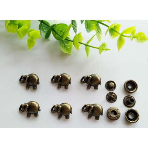 6sets AnimalZinc Alloy Snap Fastener Press Stud Sewing Leather Combined Button Craft For Clothes Garment DIY Decoration19*14mm