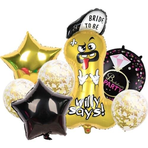 1 Set Large Pink penis Aluminum Foil Balloon Wine Glass Diamond Ring Wedding Bachelor Party Decoration Supplies Helium Globos