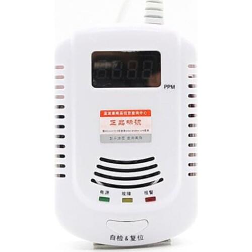 Gas Detector Alarm Digital Display Gas Leak Sensor High Sensitivity, Plug-in Natural Gas Detector Voice Light Prompt for Kitchen
