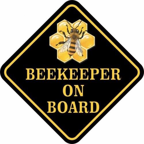 Dawasaru Warning Amusing Beekeeper on Board Car Sticker Personalized Decal Motorcycle Auto Accessories Decoration PVC,10cm*10cm