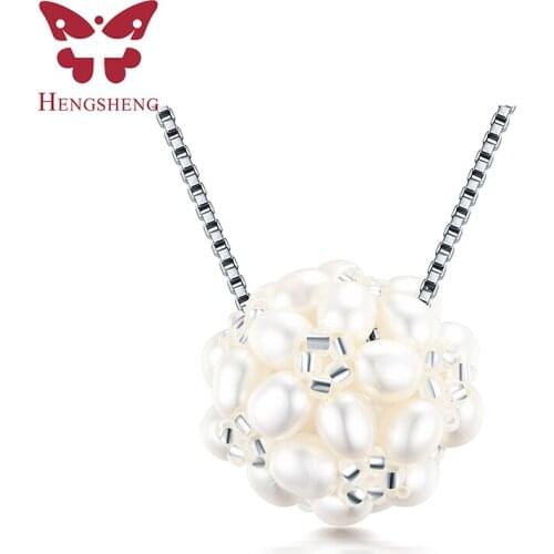 HENGSHENG Hot Sale Elegant Handmade 100% Real Natural Freshwater Oval Potato Pearls Beaded Pendant Fashion Jewelry For Women