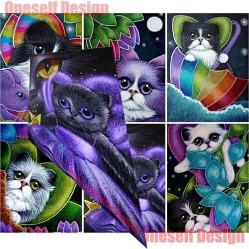 Top popular 5d diamond cross stitch cat 5d diamond painting full square animal diy diamond embroidery sale 5d diamond art kit