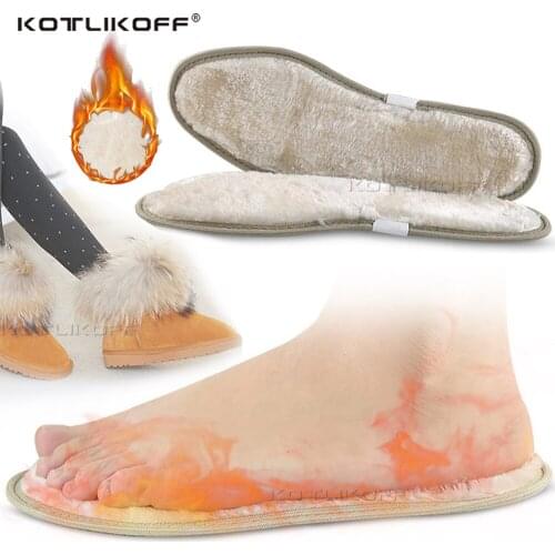 KOTLIKOFF Unisex Thermal Insoles For Shoes Heated Cashmere Thermal Winter Sport Shoes Soft Breathable Keep Warm Boots Pad Sole