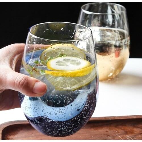Creative INS 600ml Starry Sky Glass Water Bottle Household Belly Cup Milk Juice Coffee Smoothie Drink Beer Mug