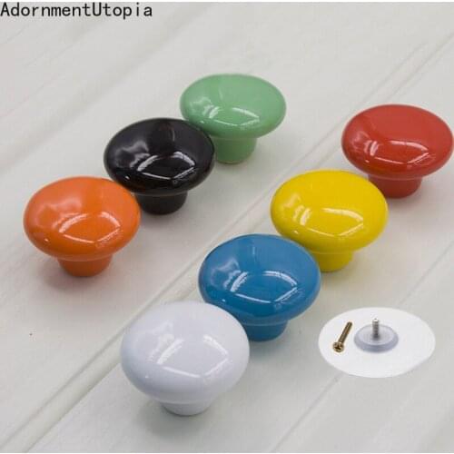 Round Door Knobs Furniture Handle Ceramic Drawer Cabinet Knobs and Handle Cupboard Pull Handle Kitchen Accessories