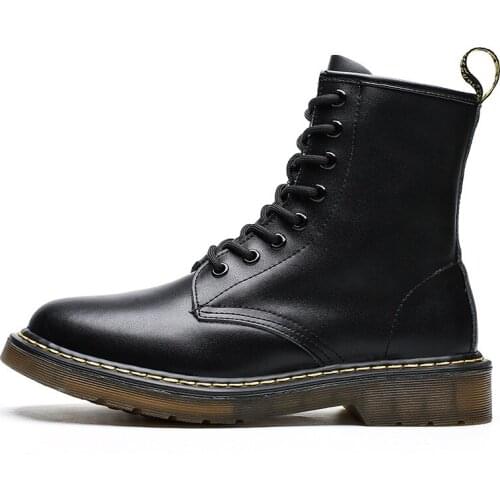 Men Leather shoes Martins Boots High Top Fashion Winter Warm Snow shoes Motorcycle Ankle Boots