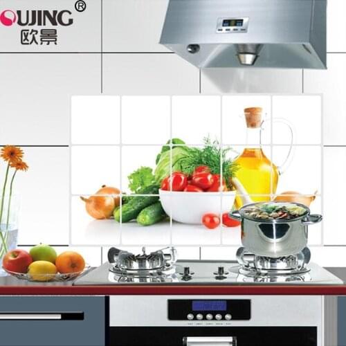 New Fruit Vegetable Anti-oil Kitchen Tiles Wall Sticker Home Decor Aluminum Foil Poster Heat-resistant Oilproof Art Mural Decals