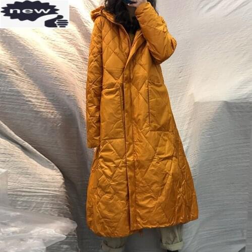 Winter Women Oversize Parka Hoody High Quality Duck Down Padded Long Jacket Casual Loose Fit Windbreaker Overcoat Female Parkas