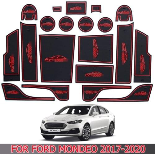 For Ford Mondeo 2017-2020 Door Slot Pad Water Coaster Car Interior Storage Slot Anti-skid Pad