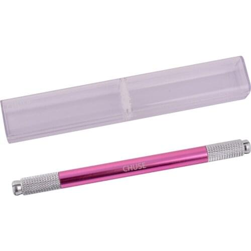 Famous Brand Chuse M6 Permanent Makeup Eyebrow Manual Tattoo Pen with 50Pcs 12-Pins Bevel microblading Needles Sterilized Blades