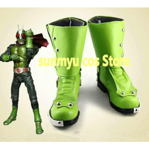Kamen Rider MASKED RIDER THE NEXT green boots Shoes Cosplay Custom Size