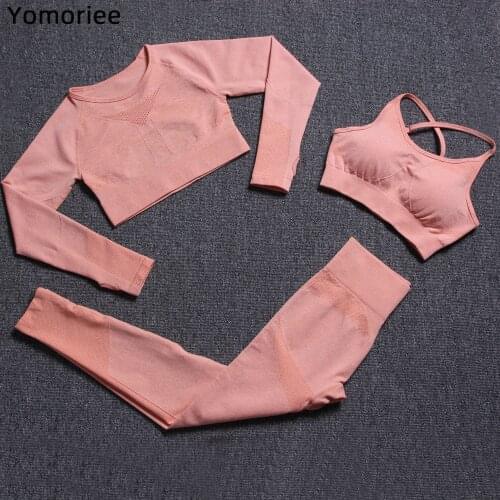 Sports Bra Pants Autumn Winter Fitness Clothes High Waist Yoga Pants Women Running Seamless Gym Set Work Out Outfits Yomoriee