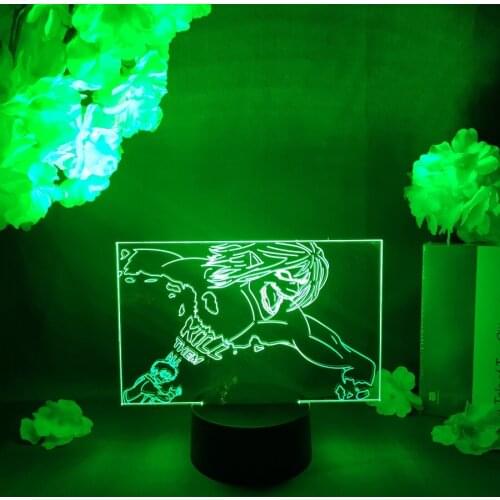 LED Light Anime Attack on Titan Figure Eren Yeager Titan Night Light RGB Flashing Cool Gift 3D Light Children Bedroom Decoration