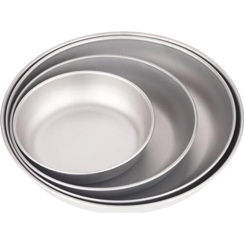 Home Outdoor Camping Titanium Plate Dish Fruit Salad Plate Picnic Pizza Pan Tableware for Fruit Snacks Food Dish Storage