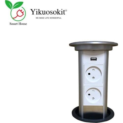 Hot Sales Israeli Socket 5V 2.1A USB Charging Port Sliver Tabletop Hidden Power Socket Electric Pop Up Outlet CE Rohs