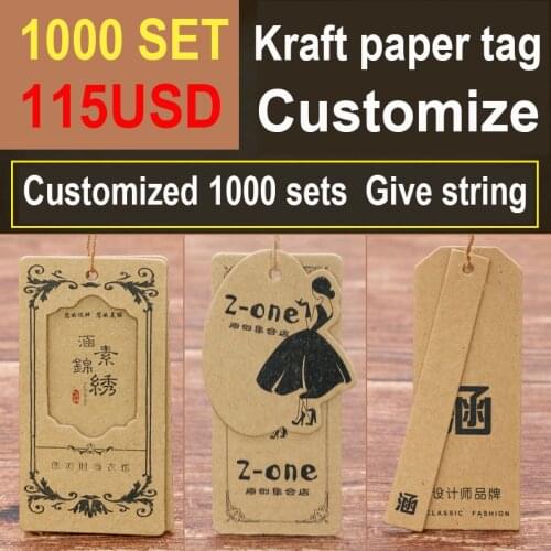 High quality hang tag /grade kraft paper tag /clothing bag label/customized printed logo kraft hang tag swing tag 1000set 115usd