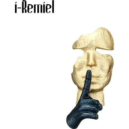 Vintage Hand Enamel Lip Brooches for Women Sexy Secret Pose Coat Cardigan Suit Pin Corsage Party Office Casual Brooch Pins Gifts