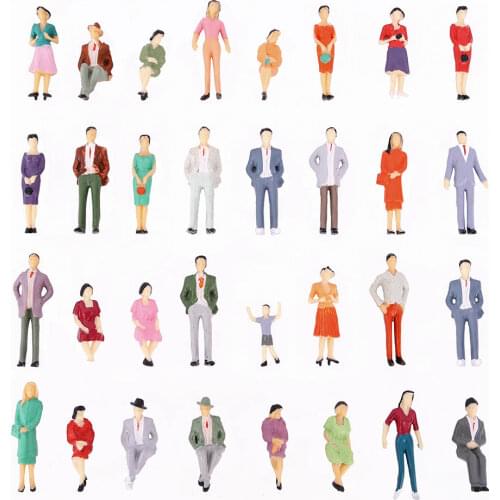 1:30 Scale Toys Decoration Action Model Miniature Figures ABS Street Human Passengers For Building Landscape Railway Scenery
